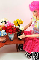 12" Fashion Doll Wedgewood Handpainted Vase With Red Flowers by Ginger Baldwin