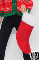 12" Fashion Doll Velvet Green Christmas Stocking By Ash Decker&nbsp;