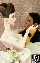 12" Fashion Doll Vintage Wedding Organza And Satin Flower Strapless Dress