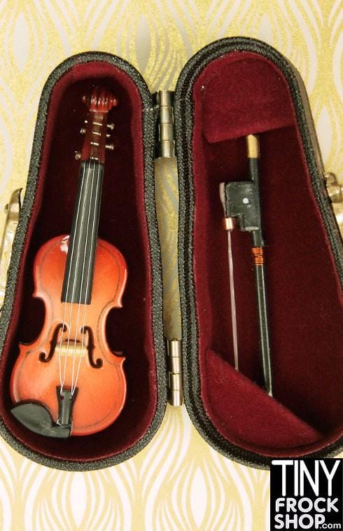 Barbie Wood Violin with Velvet Lined Case and Bow - TinyFrockShop.com