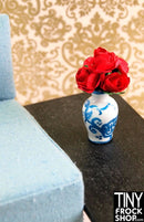 12" Fashion Doll Wedgewood Handpainted Vase With Red Flowers by Ginger Baldwin