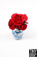 12" Fashion Doll Wedgewood Handpainted Vase With Red Flowers by Ginger Baldwin