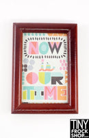 12" Fashion Doll Wood Frame With Pastel Words Pictures