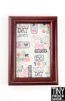 12" Fashion Doll Wood Frame With Pastel Words Pictures